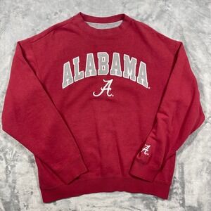 Alabama Crimson Tide Crewneck Sweatshirt Men's M Red Embroidered NCAA